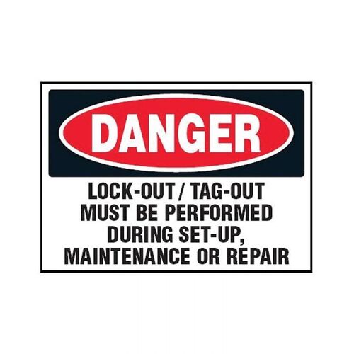 Brady Danger Lockout Tagout Must be Performed During Set Up Label 38 x 45mm - 5/Pack