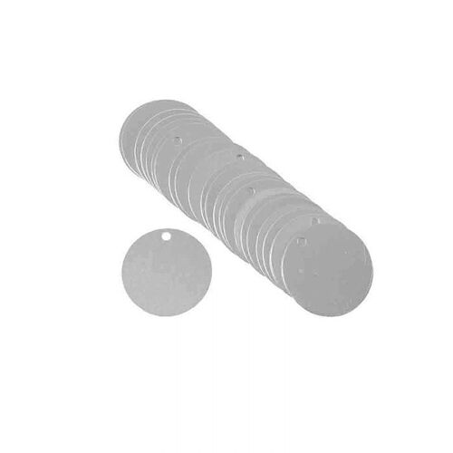 Brady 38mm Aluminium Blank Metal Valve Tag, Round - 25/Pack