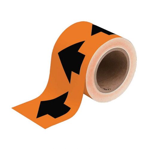 Brady Arrow Tape 100mm x 27m - Black/Orange