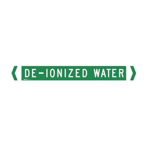 Brady Pipe Marker De-Ionized Water White/Jade Green 40-75mm O.D. - 10/Pack