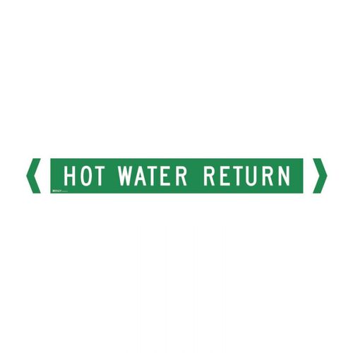 Brady Pipe Marker Hot Water Return White/Jade Green 40-75mm O.D. - 10/Pack