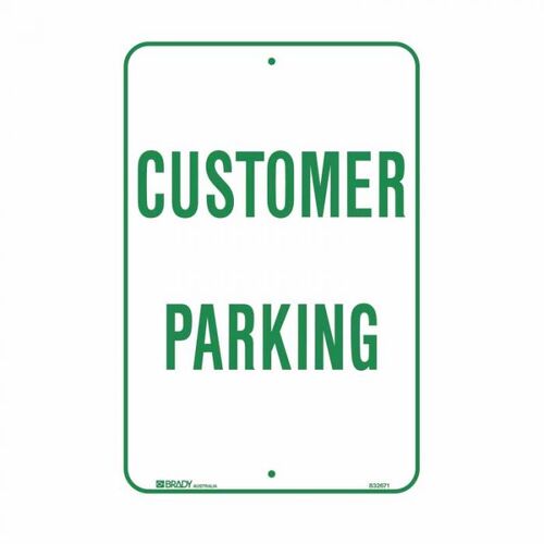 Brady Parking Sign - Customer Parking 300 x 450mm Metal
