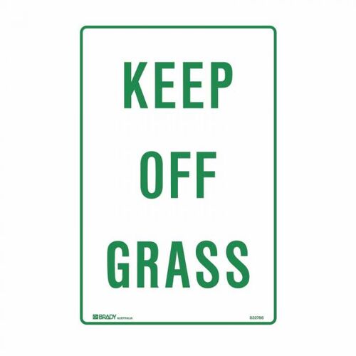 Brady Parking Sign - Keep Off Grass 300 x 450mm C2 Ref Al