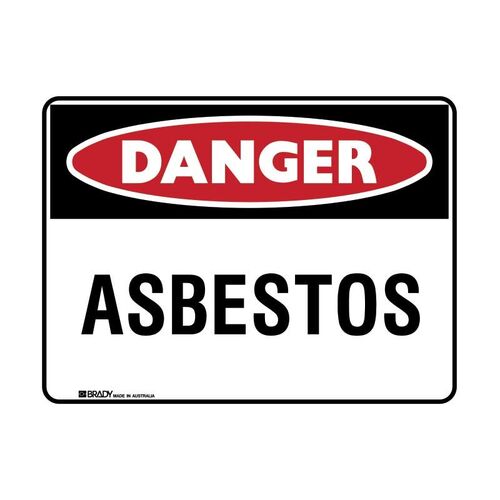 Brady Danger Sign - Asbestos 600 x 450mm Metal (Colorbond Steel)