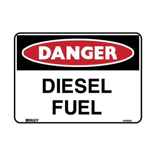 Brady Danger Sign - Diesel Fuel 450 x 300mm Polypropylene