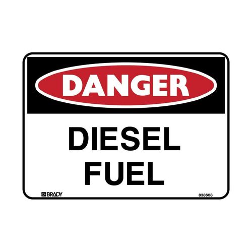 Brady Danger Sign - Diesel Fuel 250 x 180mm Self-Adhesive Vinyl