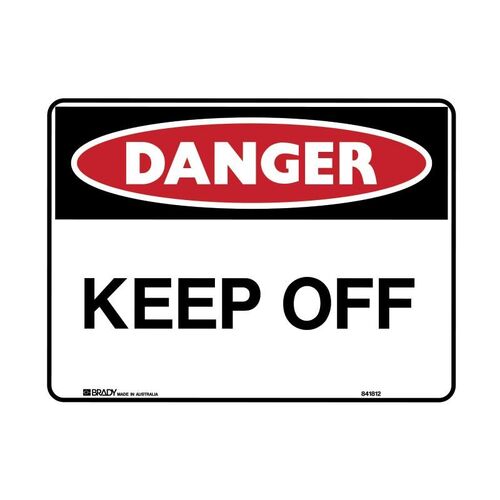 Brady Danger Sign - Keep Off 600 x 450mm Multiflute (Flute)