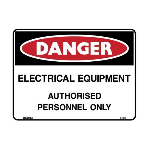 Brady Danger Sign - Electrical Equipment.. 450 x 300mm Metal