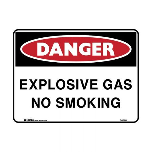 Brady Danger Sign - Explosives No Smoking 450 x 300mm Metal