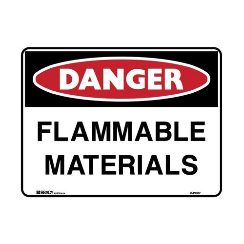 Brady Danger Sign - Flammable Materials 600 x 450mm Metal
