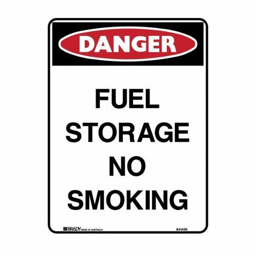 Brady Danger Sign - Fuel Storage No Smoking 300 x 450mm Metal