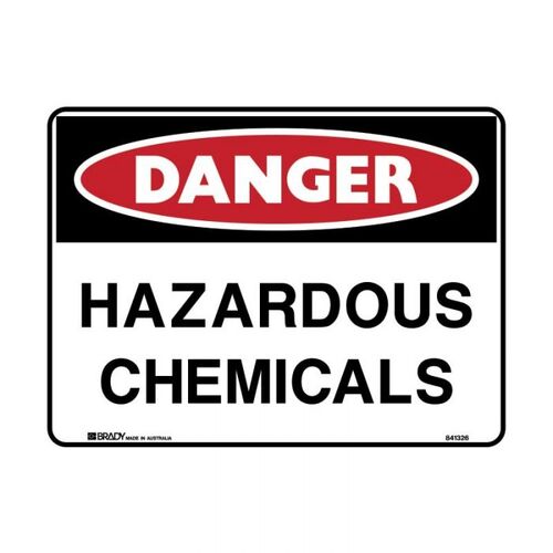 Brady Danger Sign - Hazardous Chemicals 250 x 180mm Self-Adhesive Vinyl