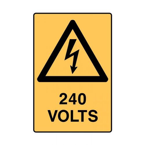 Brady Warning Sign - 240 Volts 300 x 450mm Polypropylene