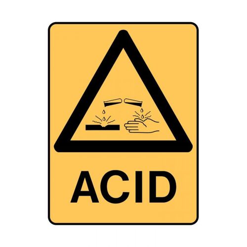 Brady Warning Sign - Acid 300 x 450mm Polypropylene