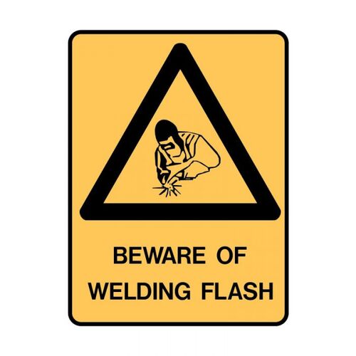 Brady Warning Sign - Beware Of Welding Flash 600 x 450mm Polypropylene