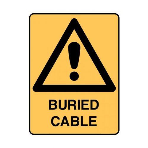Brady Warning Sign - Buried Cable 450 x 300mm Metal (Colorbond Steel)