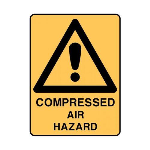 Brady Warning Sign - Compressed Air Hazard 600 x 450mm Polypropylene