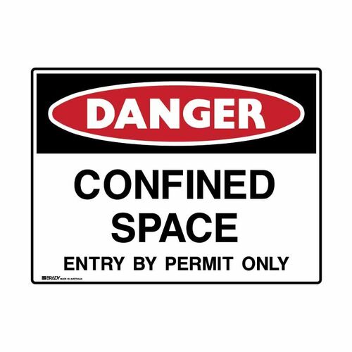 Brady Danger Confined Space Entry By Permit Only 450 x 300mm UltraTuff Metal