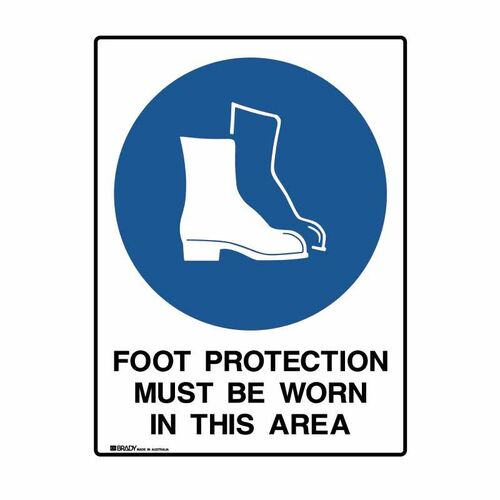 Foot Protection Must Be Worn In This Area 600 x 450mm UltraTuff Metal