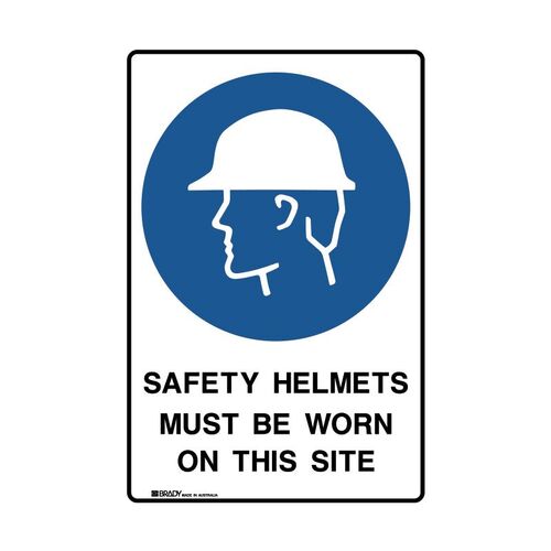 Safety Helmets Must Be Worn On This Site 600 x 450mm UltraTuff Metal