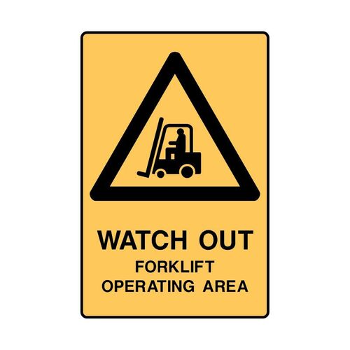 Brady Watch Out Forklift Operating Area 600 x 450mm UltraTuff Metal