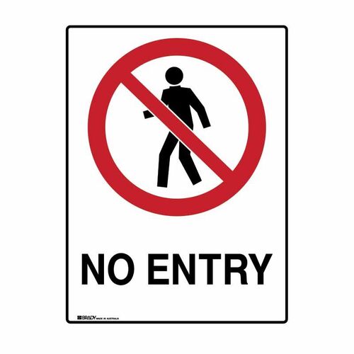 Brady No Entry 600 x 450mm UltraTuff Metal