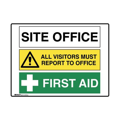 Brady Multiple Message Sign - Site Office 600 x 450mm Metal