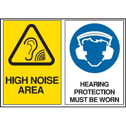 High Noise Area/Hearing Protection Must Be Worn 450 x 300mm Polypropylene