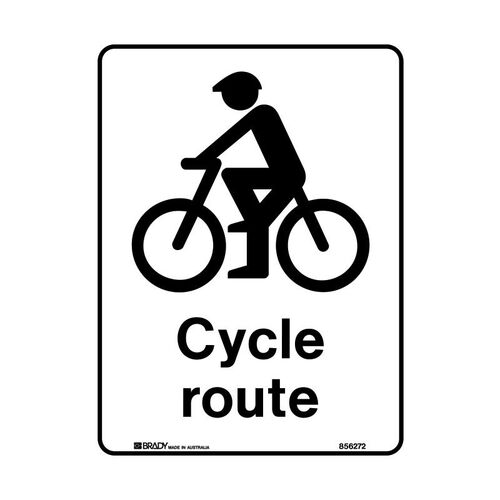 Brady Public Area Sign - Cycle Route 300 x 450mm Metal