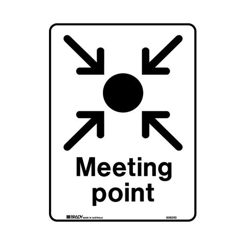 Brady Public Area Sign - Meeting Point 300 x 450mm Metal