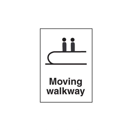 Brady Public Area Sign - Moving Walkway 300 x 450mm Metal