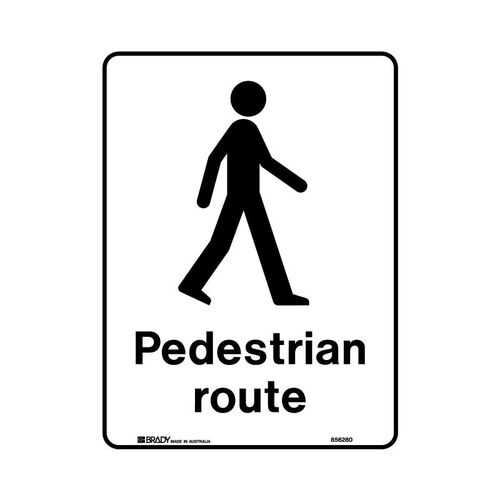 Brady Public Area Sign - Pedestrian Route 300 x 450mm Metal