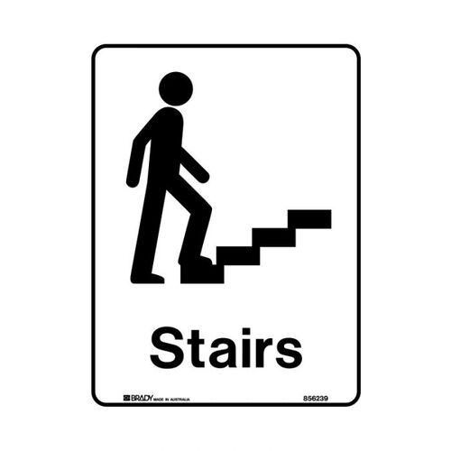 Brady Public Area Sign - Stairs 300 x 450mm Metal