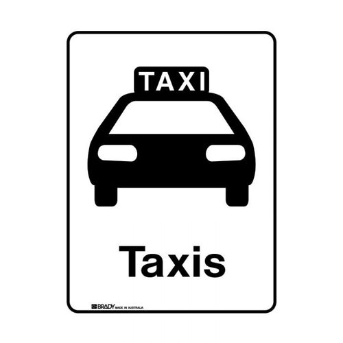 Brady Public Area Sign - Taxis 300 x 450mm Metal