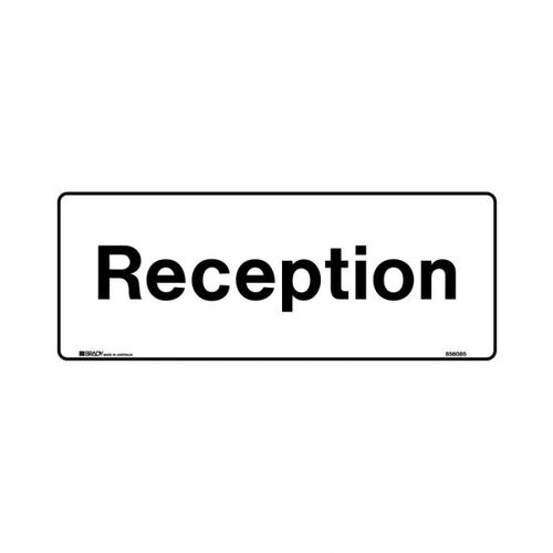 Brady Public Area Sign - Reception 450 x 180mm Metal
