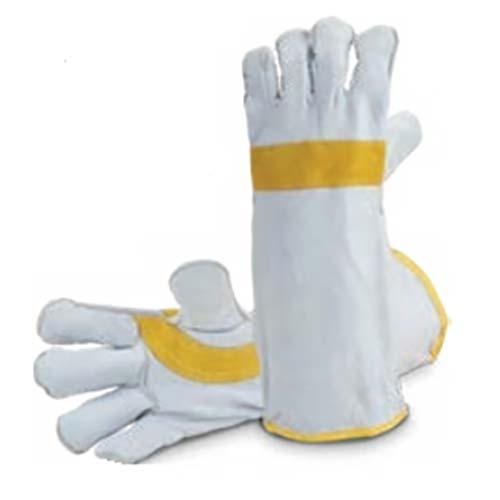 Pack of 12 Pairs - Goat Split Leather Welding Gloves Fleece Lined Denim Cuff 40cm