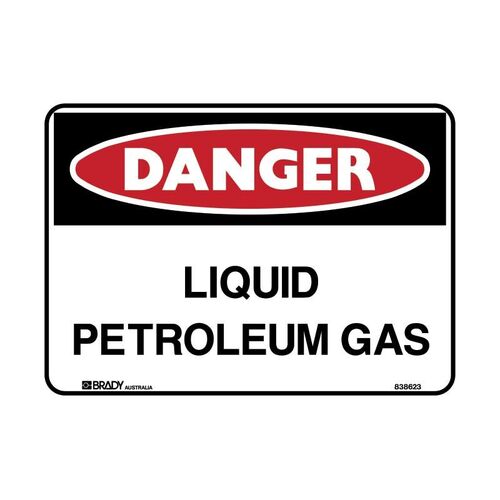 Brady Danger Sign - Liquid Petroleum Gas 250 x 180mm Self-Adhesive Vinyl