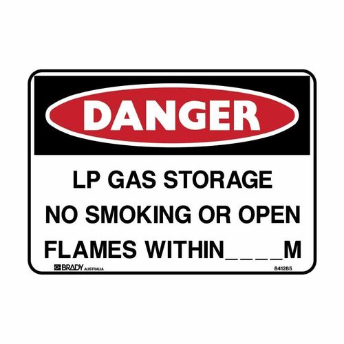 Brady Danger - LP Gas Storage No Smoking Or Open Flames Within_ _ _M 450 x 300mm Metal