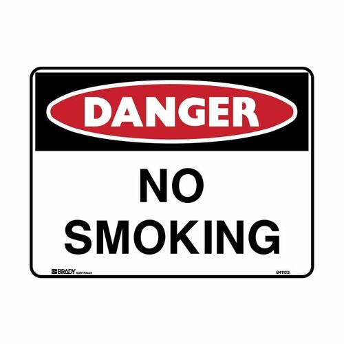 Brady Danger Sign - No Smoking 450 x 300mm Metal (Colorbond Steel)