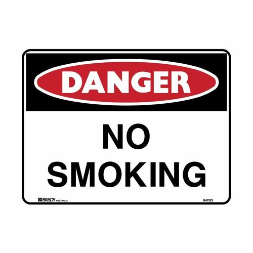 Brady Danger Sign - No Smoking 450 x 300mm Metal (Colorbond Steel)