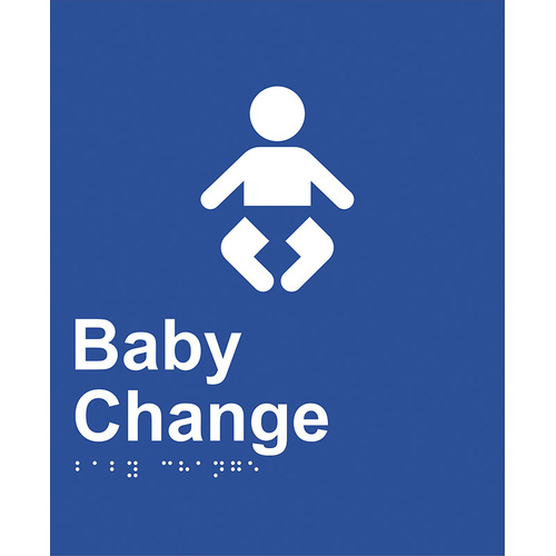 Brady Braille Sign - Baby Change 220 x 180mm ABS Plastic