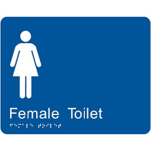 Brady Braille Sign - Female Toilet 220 x 180mm ABS Plastic