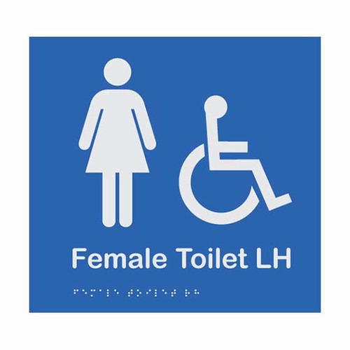 Brady Braille Sign - Female Access Toilet LH 220 x 180mm ABS Plastic