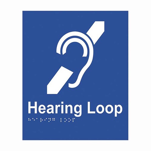 Brady Braille Sign - Hearing Loop 220 x 180mm ABS Plastic