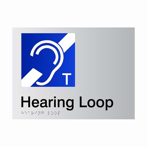 Brady Braille Sign - Hearing Loop 220 x 180mm Aluminium