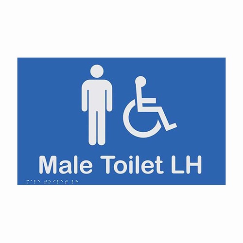 Brady Braille Sign - Male Access Toilet LH 220 x 180mm ABS Plastic