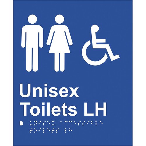 Brady Braille Sign - Unisex Access Toilet LH 220 x 180mm ABS Plastic