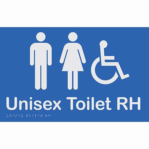 Brady Braille Sign - Unisex Access Toilet RH 220 x 180mm ABS Plastic