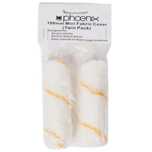 Phoenix Gold Stripe Mini Fabric Roller Cover 100mm - 2/Pack