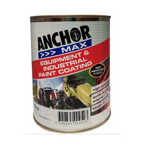 Anchor Max High Gloss Enamel Paint Satin Black 1L